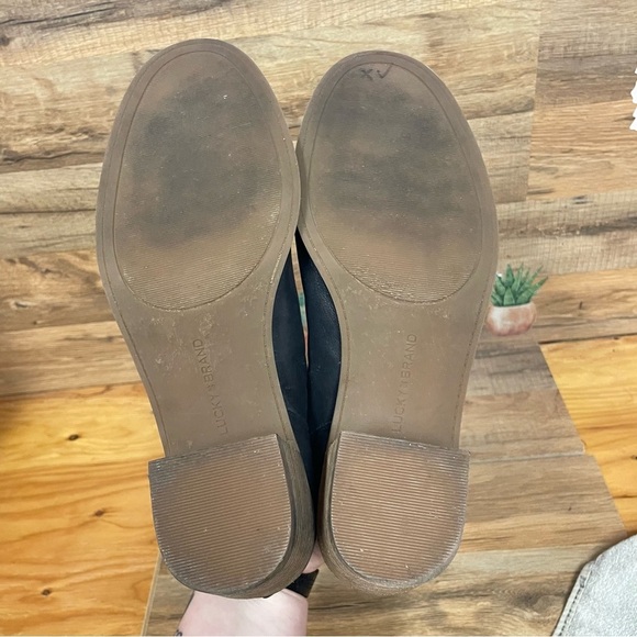 Lucky Brand Raheema Heeled Sandal Black leather Dorsay block heel US Women's 10M - Picture 6 of 8